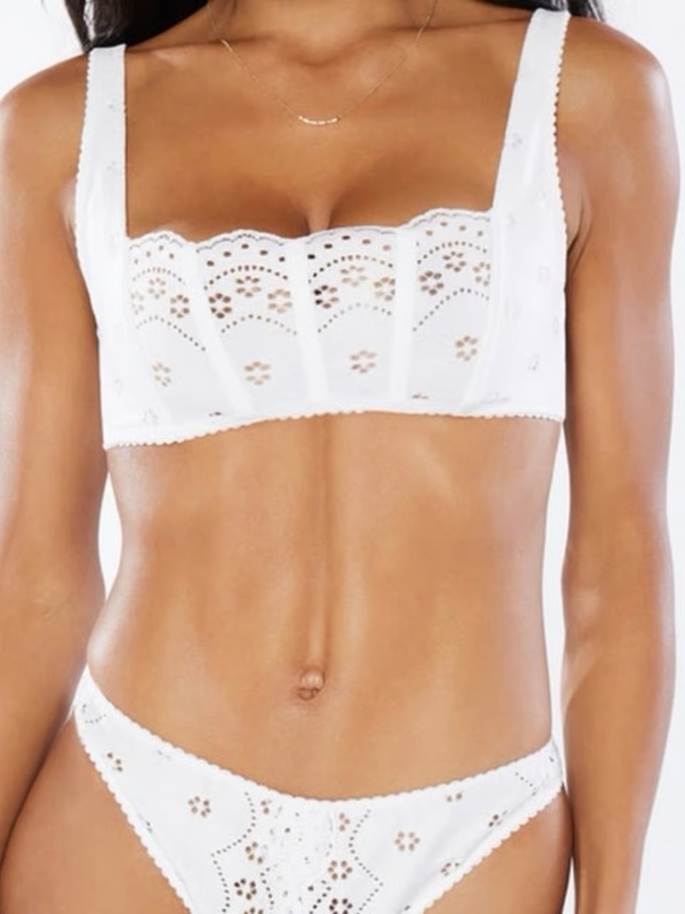 Savage x Fenty White Lace Bandeau Bra XS